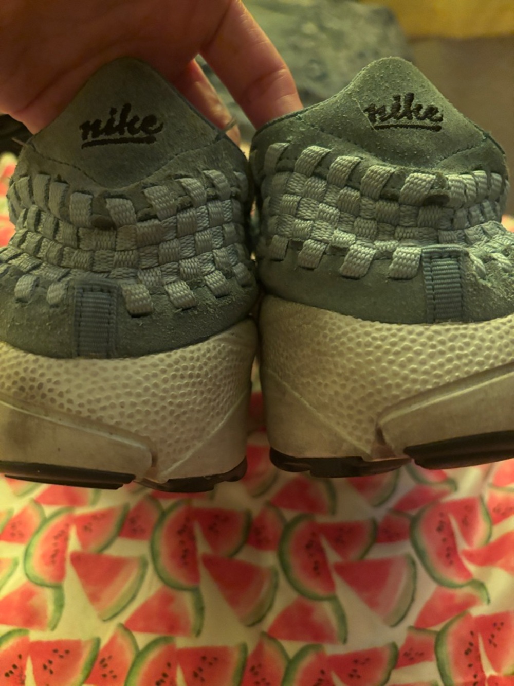 Nike Woven Suede Sneakers in Green - Picture 2 of 7